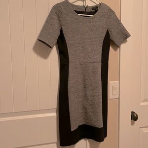 NWT J.Crew Gray and a lack Color-block Sheath Stretch Dress